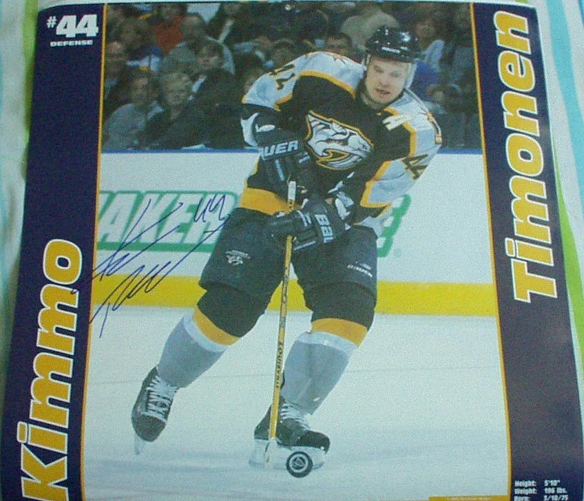 Kimmo Timonen autographed Nashville Predators calendar photo - AutographsForSale.com