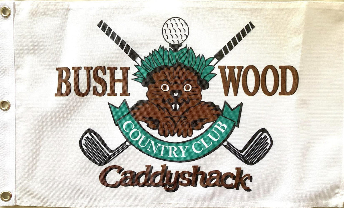 Caddyshack Bushwood Country Club Gopher logo golf pin flag - AutographsForSale.com