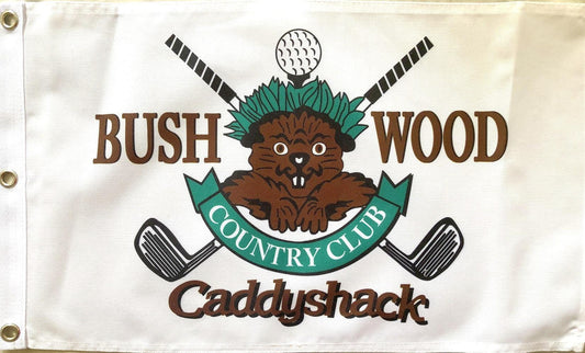 Caddyshack Bushwood Country Club Gopher logo golf pin flag - AutographsForSale.com