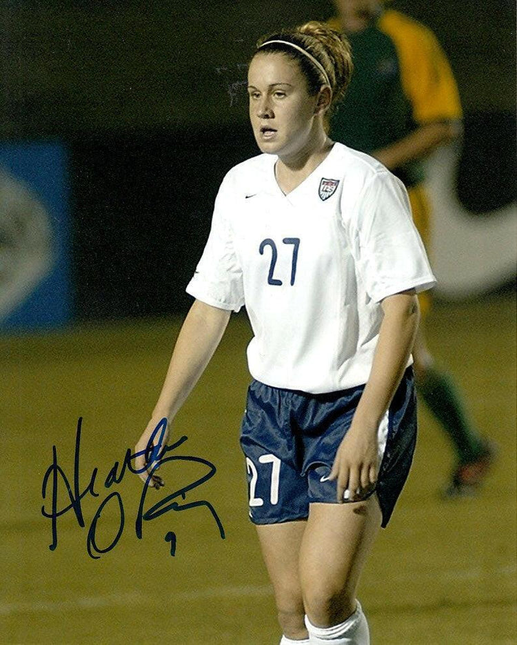 Heather O'Reilly autographed US Soccer team 8x10 photo - AutographsForSale.com