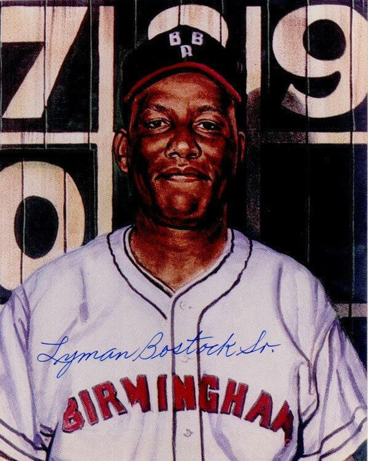 Lyman Bostock Sr signed Birmingham black Barons 8x10 art print - AutographsForSale.com