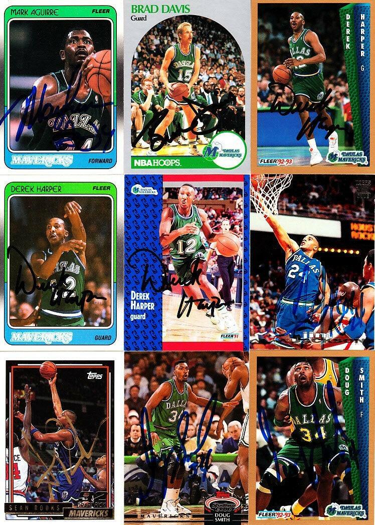 9 Dallas Mavericks autographed cards Mark Aguirre Brad Davis Derek Harper Jim Jackson - AutographsForSale.com
