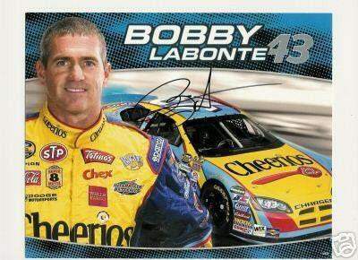 Bobby Labonte autographed Cheerios NASCAR 8x10 photo card - AutographsForSale.com