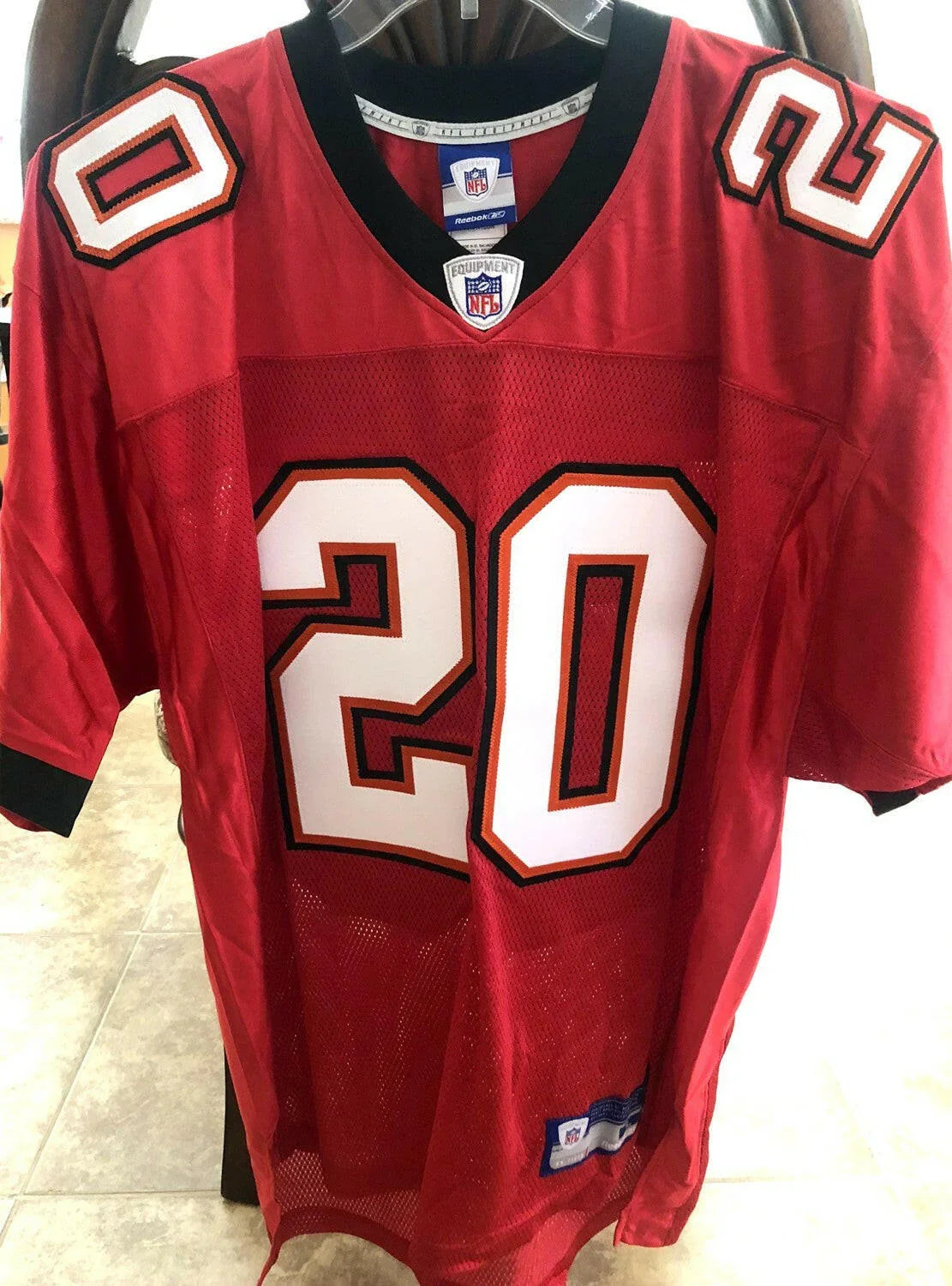 Ronde Barber Tampa Bay Buccaneers Reebok red triple stitched jersey - AutographsForSale.com