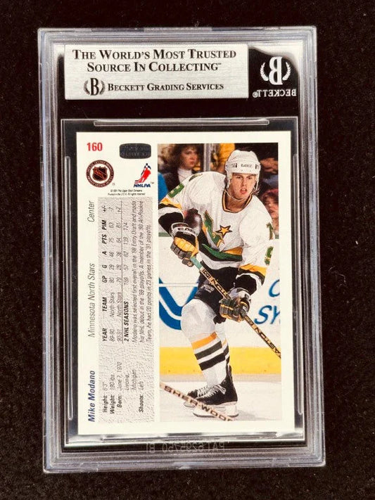 Mike Modano signed North Stars 1991-92 Upper Deck card BAS certified - AutographsForSale.com
