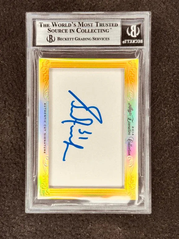 Patrick Roy & Grant Fuhr 2014 Leaf Masterpiece Cut Signature certified signed hockey card 1/1 JSA - AutographsForSale.com