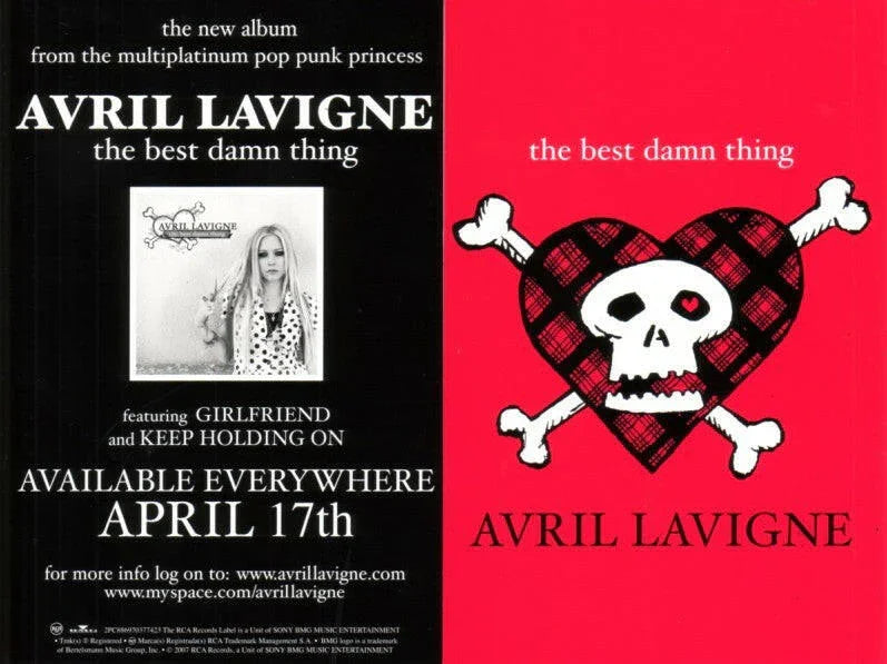 Avril Lavigne The Best Damn Thing Album 2007 4x6 promo card - AutographsForSale.com