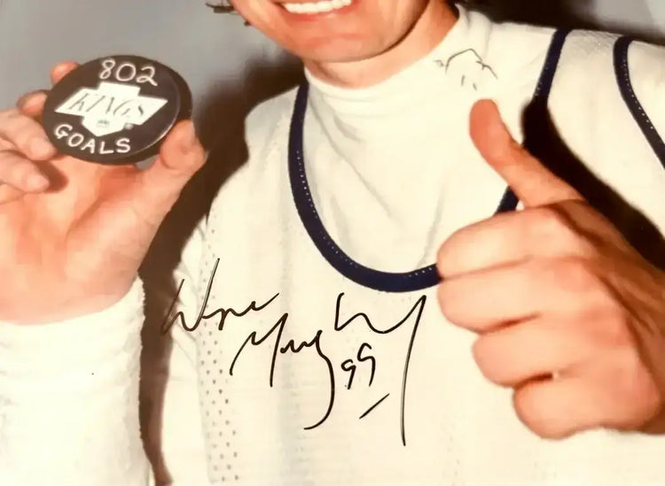 Wayne Gretzky signed Goal 802 LA Kings 8x10 photo framed cachet JSA - AutographsForSale.com