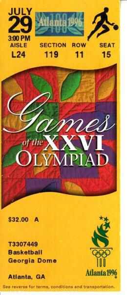 2 1996 Atlanta Olympics US Women’s basketball Gold Medal team ticket stubs - AutographsForSale.com