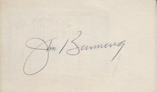 Jim Bunning autographed 3x5 index card Phillies Tigers - AutographsForSale.com