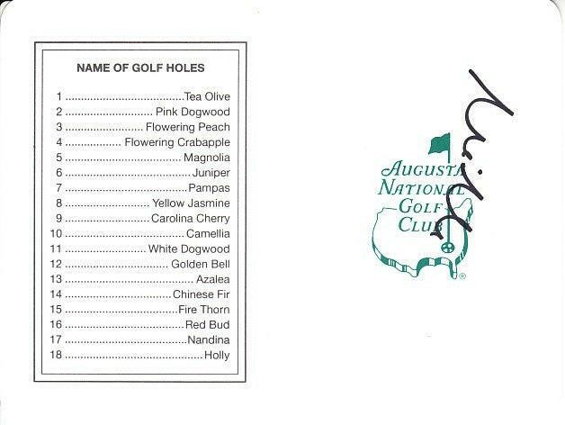 Mike Weir autographed Augusta National Masters scorecard - AutographsForSale.com