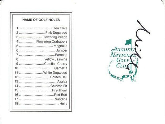 Mike Weir autographed Augusta National Masters scorecard - AutographsForSale.com