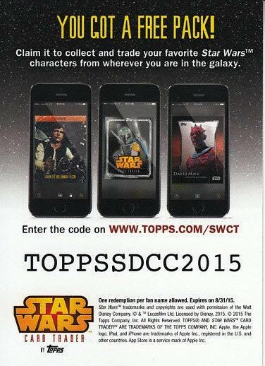 Han Solo Star Wars card Trader 2015 SDCC SDCC exclusive Topps card - AutographsForSale.com