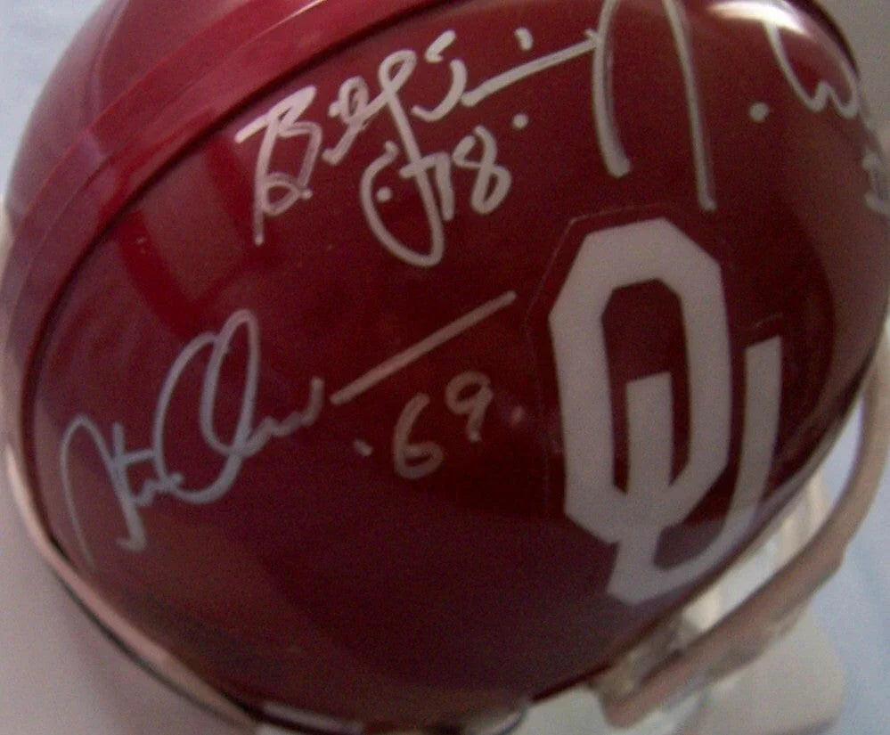Steve Owens Billy Sims Jason White signed Oklahoma Sooners mini helmet JSA - AutographsForSale.com