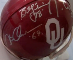 Steve Owens Billy Sims Jason White signed Oklahoma Sooners mini helmet JSA - AutographsForSale.com