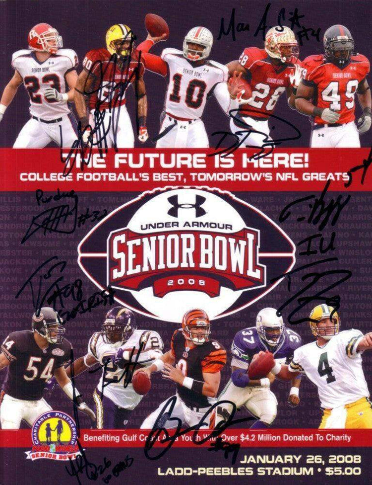 2008 Senior Bowl program signed by 10 Players Cliff Avril Justin Forsett Tom Zbikowski - AutographsForSale.com