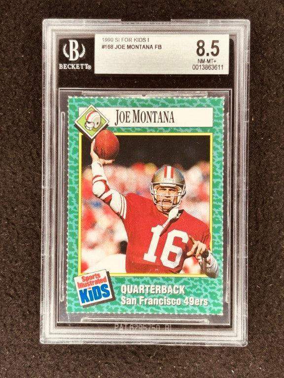 Joe Montana SF 49ers 1990 SI for Kids card BGS grade 8.5 - AutographsForSale.com