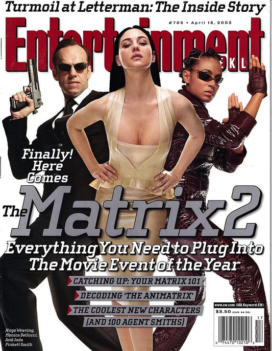 Matrix 2 Reloaded movie 2003 Entertainment Weekly magazine Hugo Weaving Monica Bellucci Jada Pinkett Smith - AutographsForSale.com