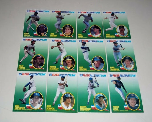 1989 Fleer All-Star Team 12 insert card set (Will Clark Dennis Eckersley Paul Molitor) - AutographsForSale.com
