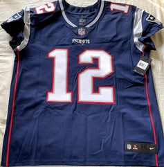 Tom Brady New England Patriots 2017 2018 Nike Elite game model blue jersey New - AutographsForSale.com