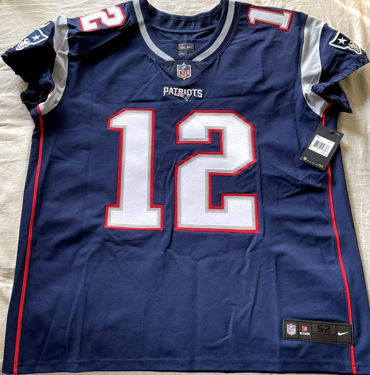 Tom Brady New England Patriots 2017 2018 Nike Elite game model blue jersey New - AutographsForSale.com