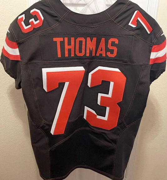 Joe Thomas Cleveland Browns 2017 LAST SEASON Nike Elite brown game model jersey NEW - AutographsForSale.com