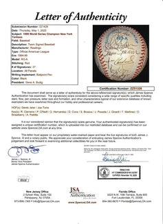 1999 Yankees World Champions team autographed AL basebal Derek Jeter JSA - AutographsForSale.com