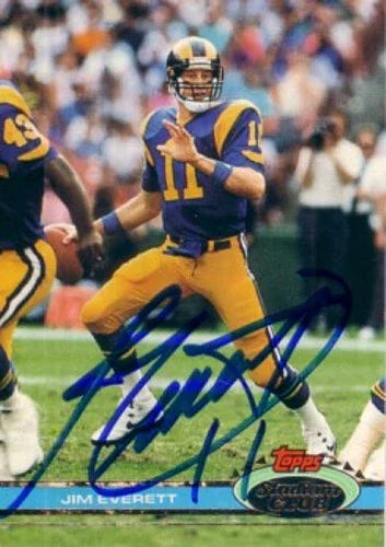 Jim Everett autographed LA Rams 1991 Stadium Club card - AutographsForSale.com