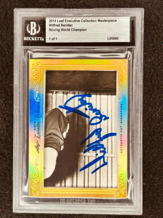 Wilfred Benitez 2014 Leaf Masterpiece Cut Signature certified autograph boxing card 1/1 JSA - AutographsForSale.com