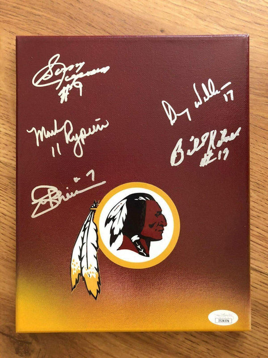 Sonny Jurgensen Billy Kilmer Mark Rypien Joe Theismann Doug Williams signed Redskins 8x10 canvas JSA - AutographsForSale.com