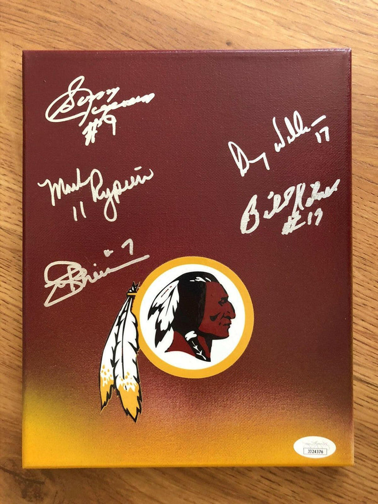 Sonny Jurgensen Billy Kilmer Mark Rypien Joe Theismann Doug Williams signed Redskins 8x10 canvas JSA - AutographsForSale.com