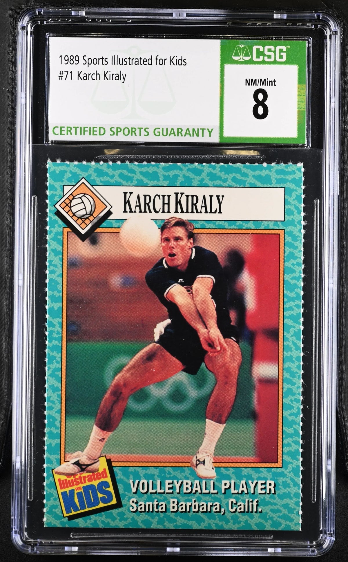 Karch Kiraly 1989 SI for Kids volleyball card CSG 8 NmMt - AutographsForSale.com