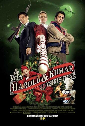 A Very Harold & Kumar 3D Christmas mini poster (Kal Penn John Cho Neil Patrick Harris) - AutographsForSale.com