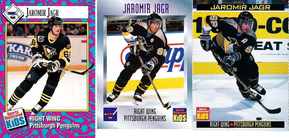 Jaromir Jagr Penguins 1993 1996 & 1999 SI for Kids cards - AutographsForSale.com