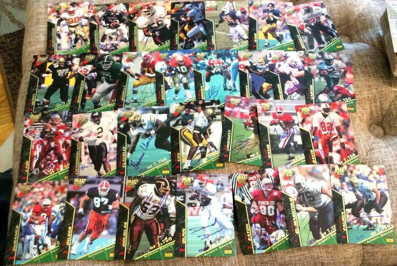 1995 Signature Rookies Draft certified signed 79 card set Derrick Brooks Terrell Davis Curtis Martin - AutographsForSale.com