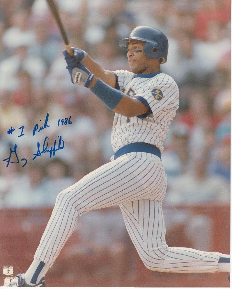 Gary Sheffield autographed Milwaukee Brewers vintage 8x10 photo inscribed #1 Pick 1986 - AutographsForSale.com