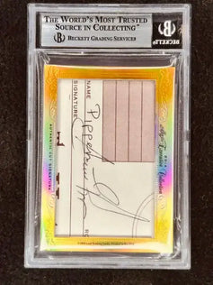 Michael Jordan & Scottie Pippen 2014 Leaf Masterpiece Cut Signature card 1/1 PSA Chicago Bulls - AutographsForSale.com