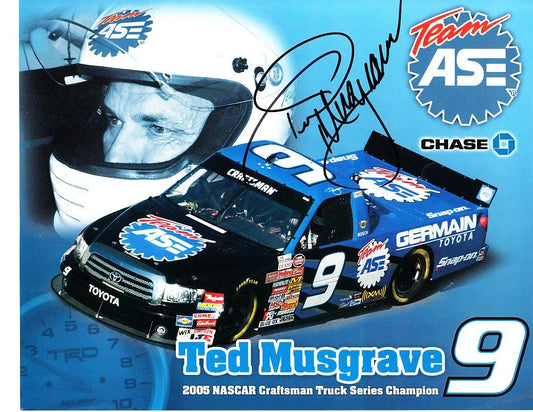 Ted Musgrave autographed NASCAR 8x10 photo card - AutographsForSale.com