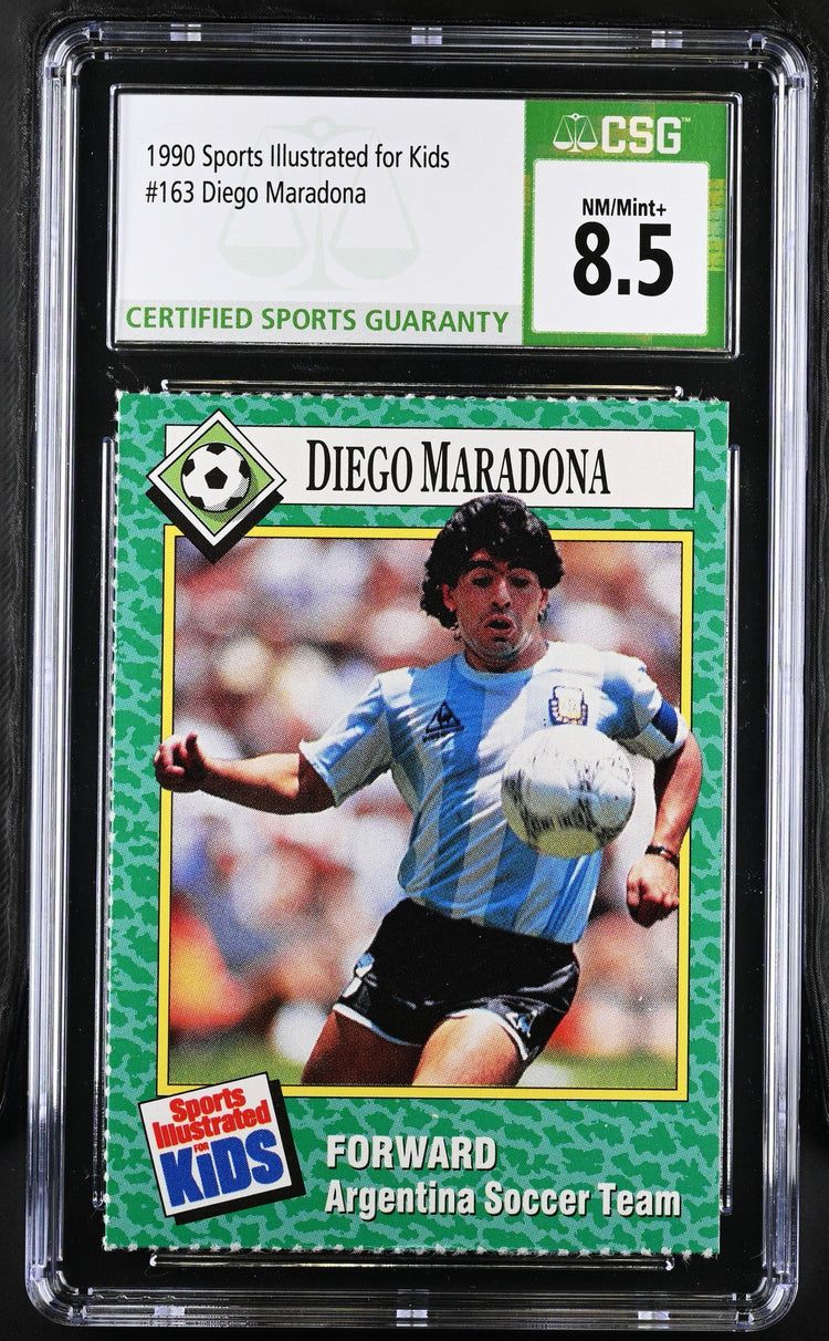 Diego Maradona 1990 SI for Kids soccer card CSG 8.5 Argentina - AutographsForSale.com