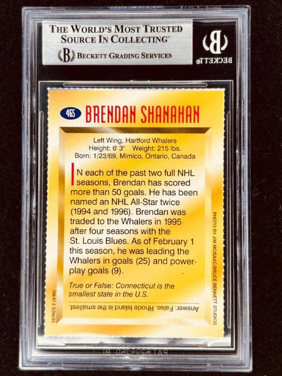 Brendan Shanahan signed Hartford Whalers 1996 SI for Kids card BAS - AutographsForSale.com