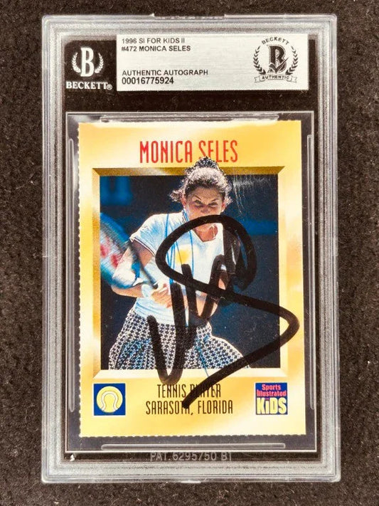 Monica Seles autographed 1996 Sports Illustrated for Kids tennis card BAS slabbed - AutographsForSale.com