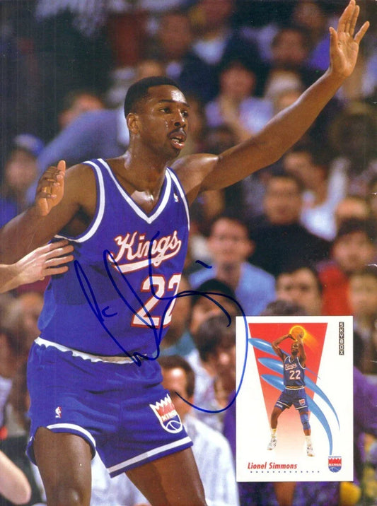 Lionel Simmons signed Sacramento Kings Beckett basketball cover photo - AutographsForSale.com