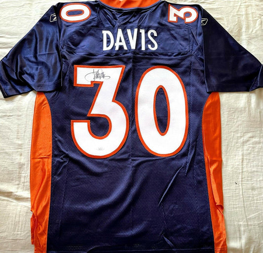 Terrell Davis signed Denver Broncos Reebok blue jersey JSA - AutographsForSale.com