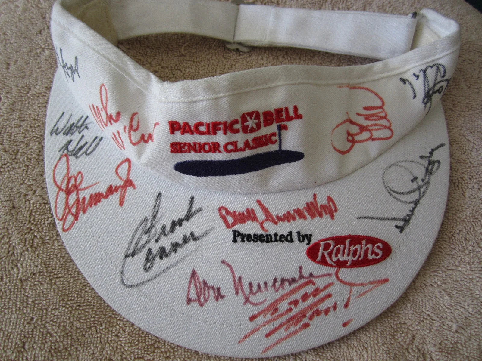 Signed 1998 1999 Pacific Bell Senior Classic golf visor (Don Newcombe) - AutographsForSale.com