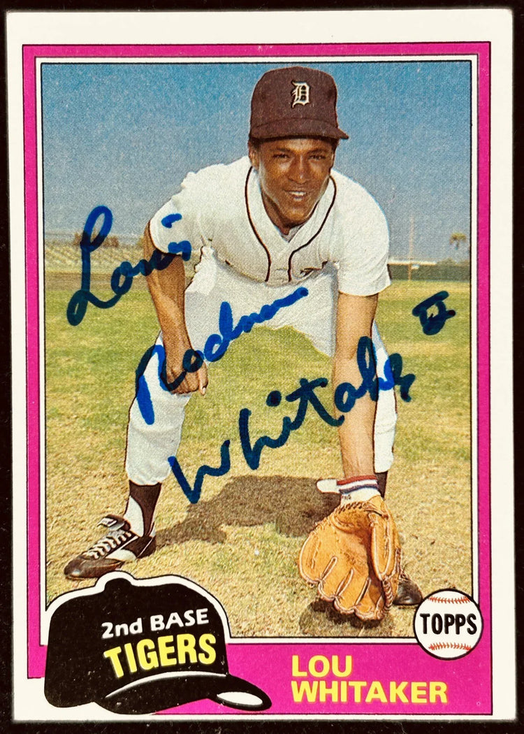 Lou Whitaker autographed Detroit Tigers 1981 Topps card - AutographsForSale.com