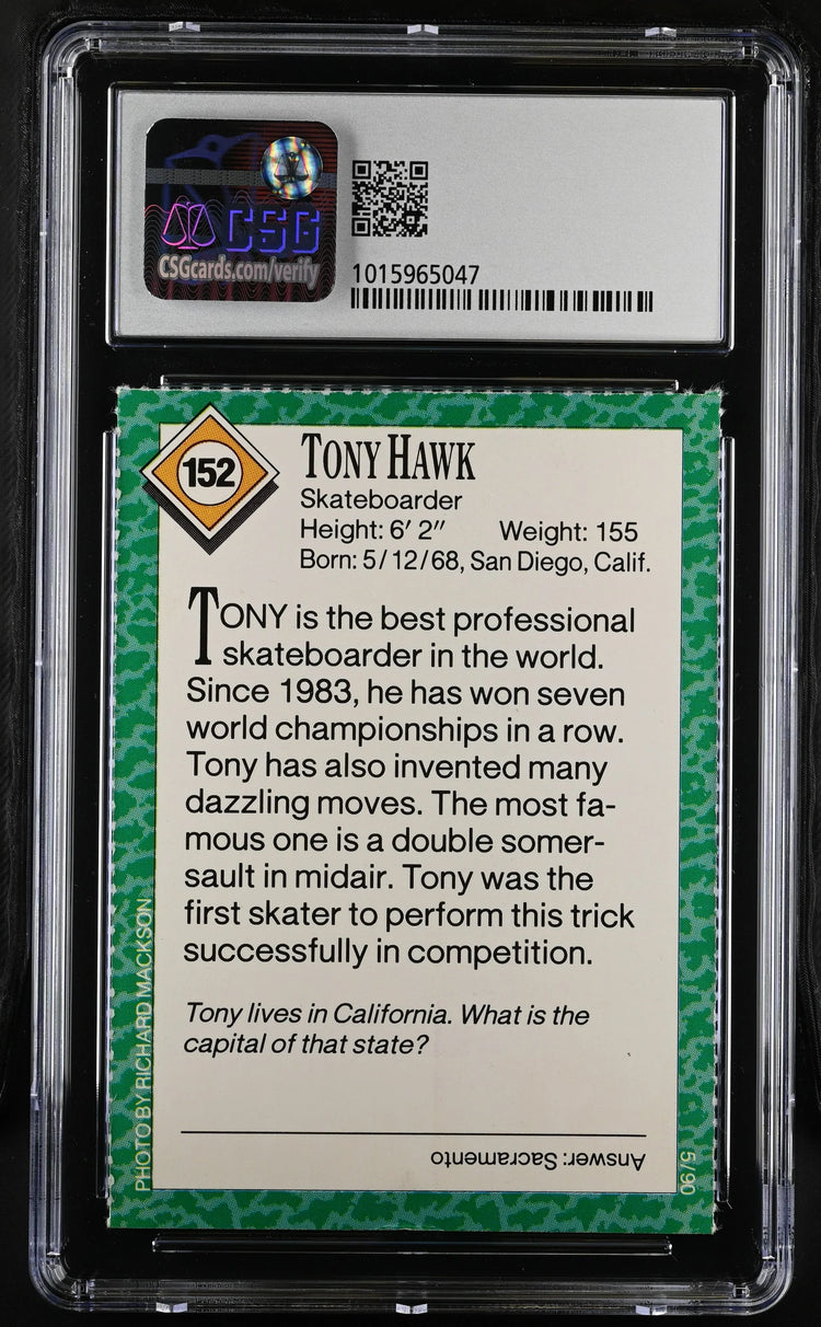 Tony Hawk 1990 SI for Kids skateboarding RC CSG 6.5 - AutographsForSale.com
