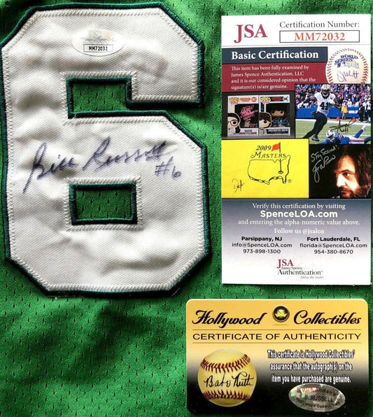 Bill Russell autographed Boston Celtics Adidas jersey framed JSA - AutographsForSale.com