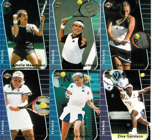 2000 Collectors Edge tennis 6 card set Tracy Austin Amanda Coetzer Amelie Mauresmo Zina Garrison Conchita Martinez - AutographsForSale.com