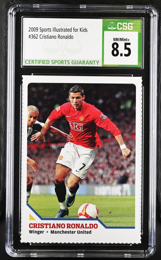 Cristiano Ronaldo 2009 SI for Kids soccer card CSG grade 8.5 - AutographsForSale.com