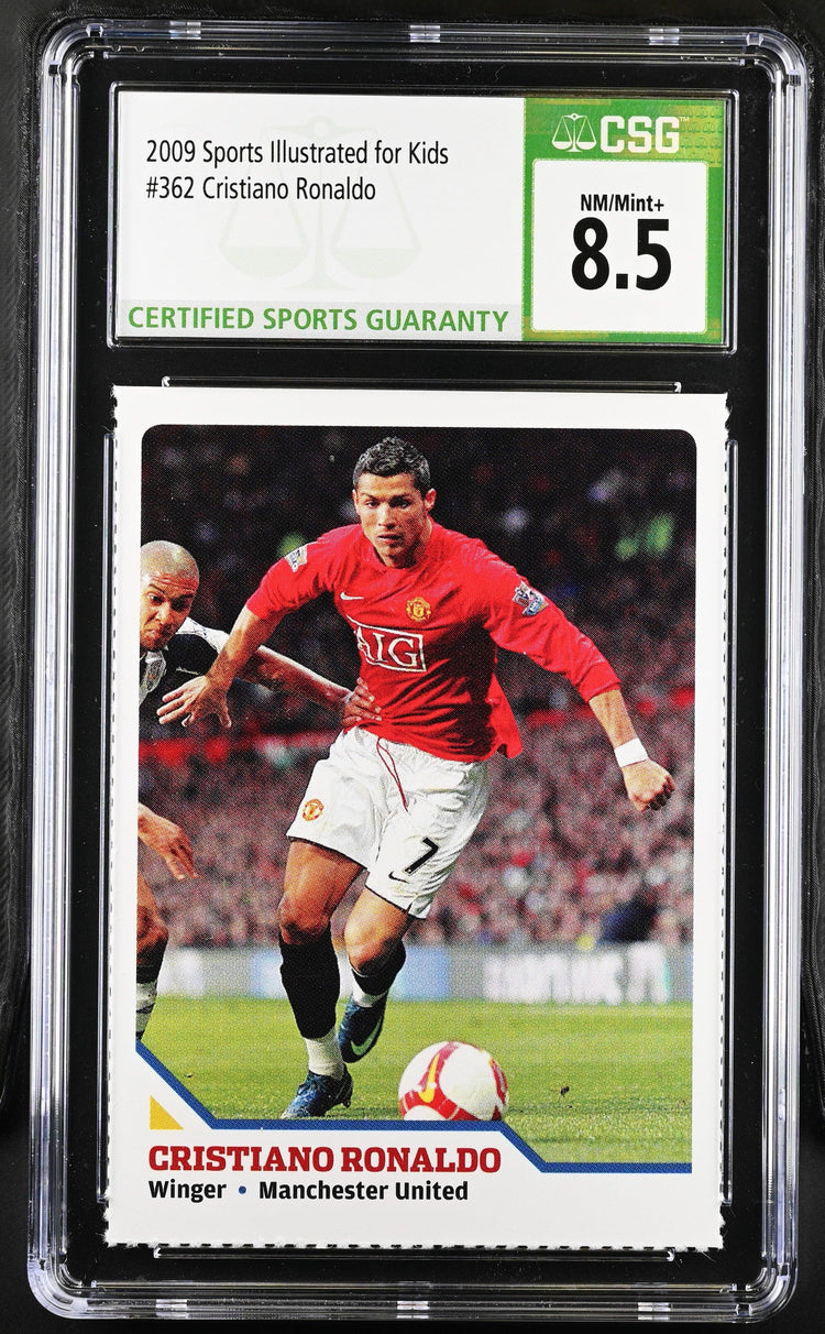 Cristiano Ronaldo 2009 SI for Kids soccer card CSG grade 8.5 - AutographsForSale.com